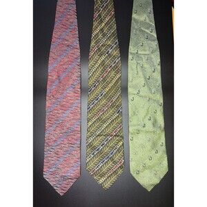 Lot 3 Pavone Silk Ties Italy Designer Geometric Abstract Mens Neckties EUC